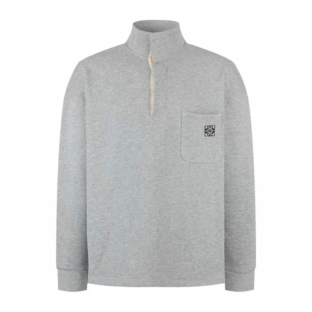 Loewe Rebel Half-Zip Regular Fit Men's Sweat Shirt grey