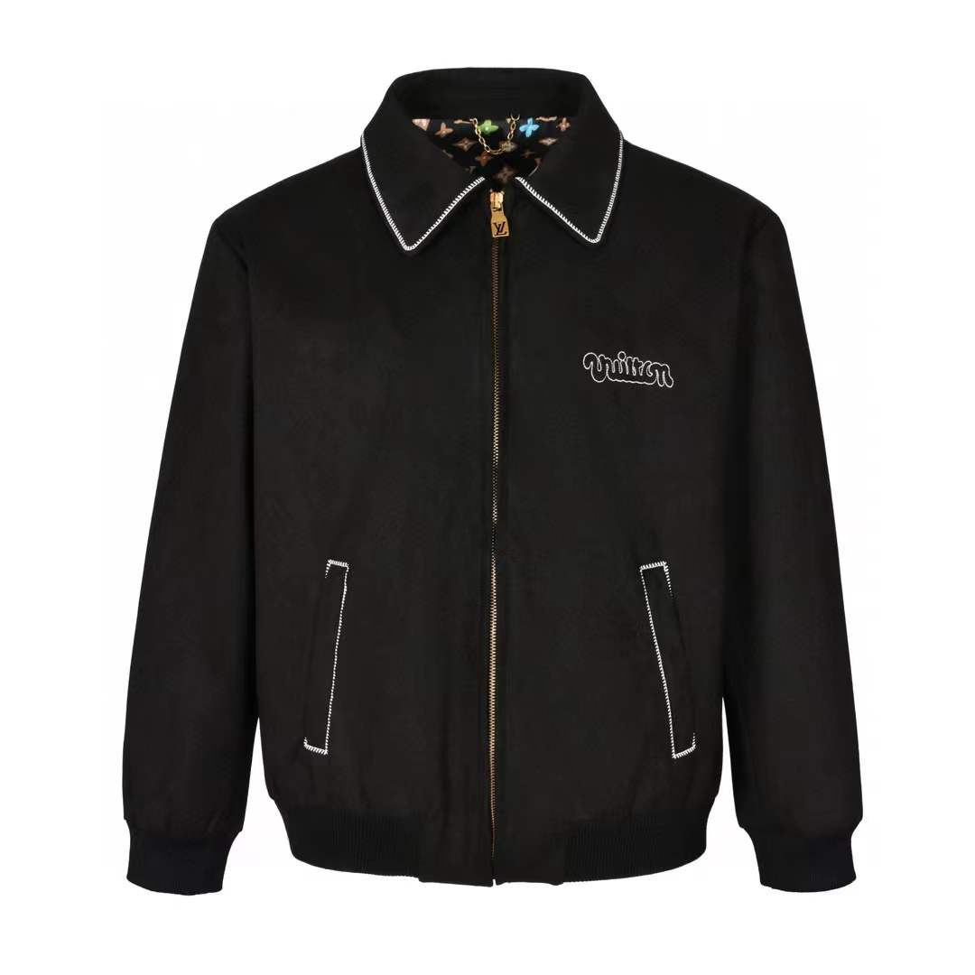 LV Double Zip Denim Jacket black
