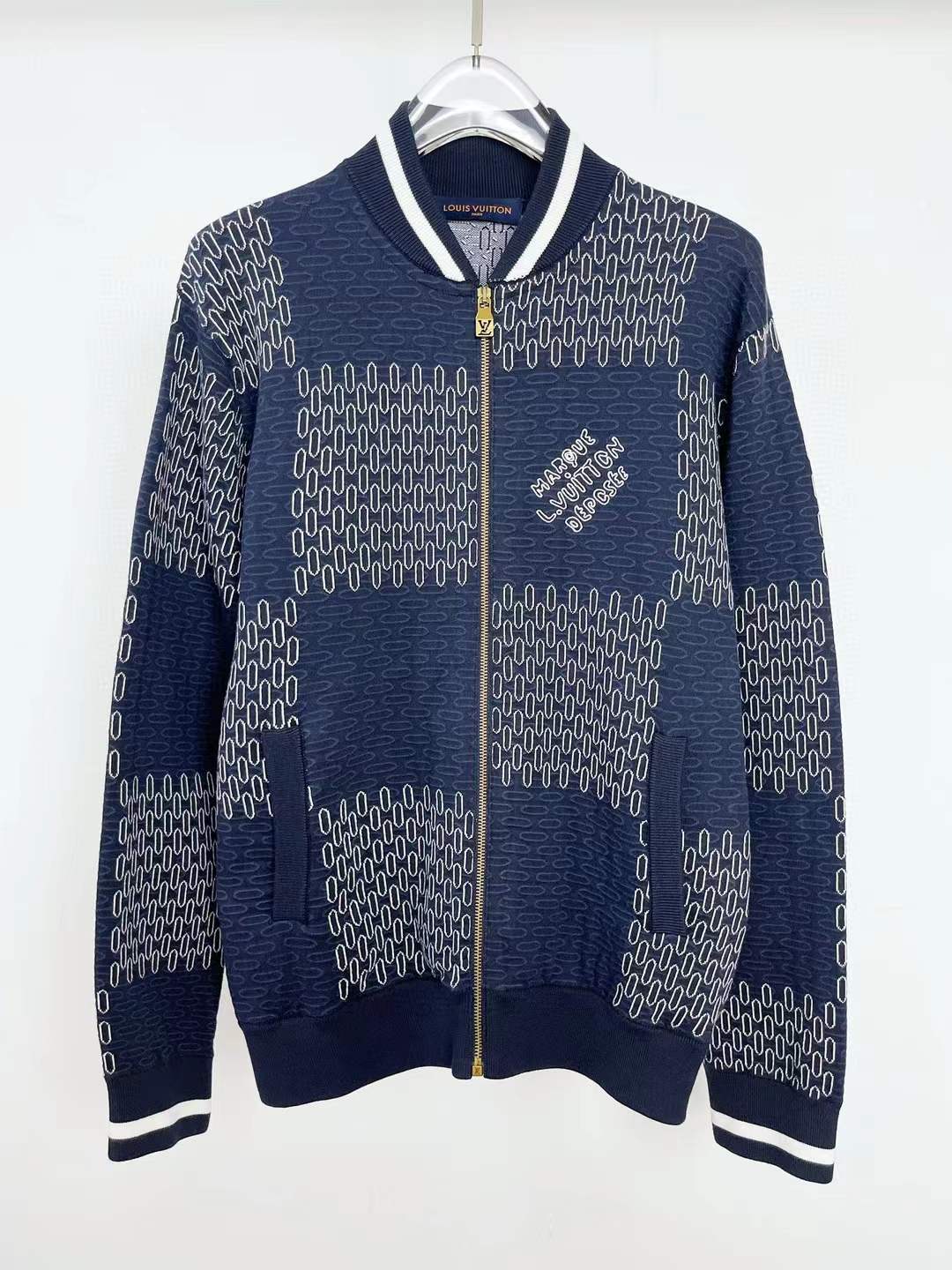 LV Damier Quilted Cotton Bomber Sweater