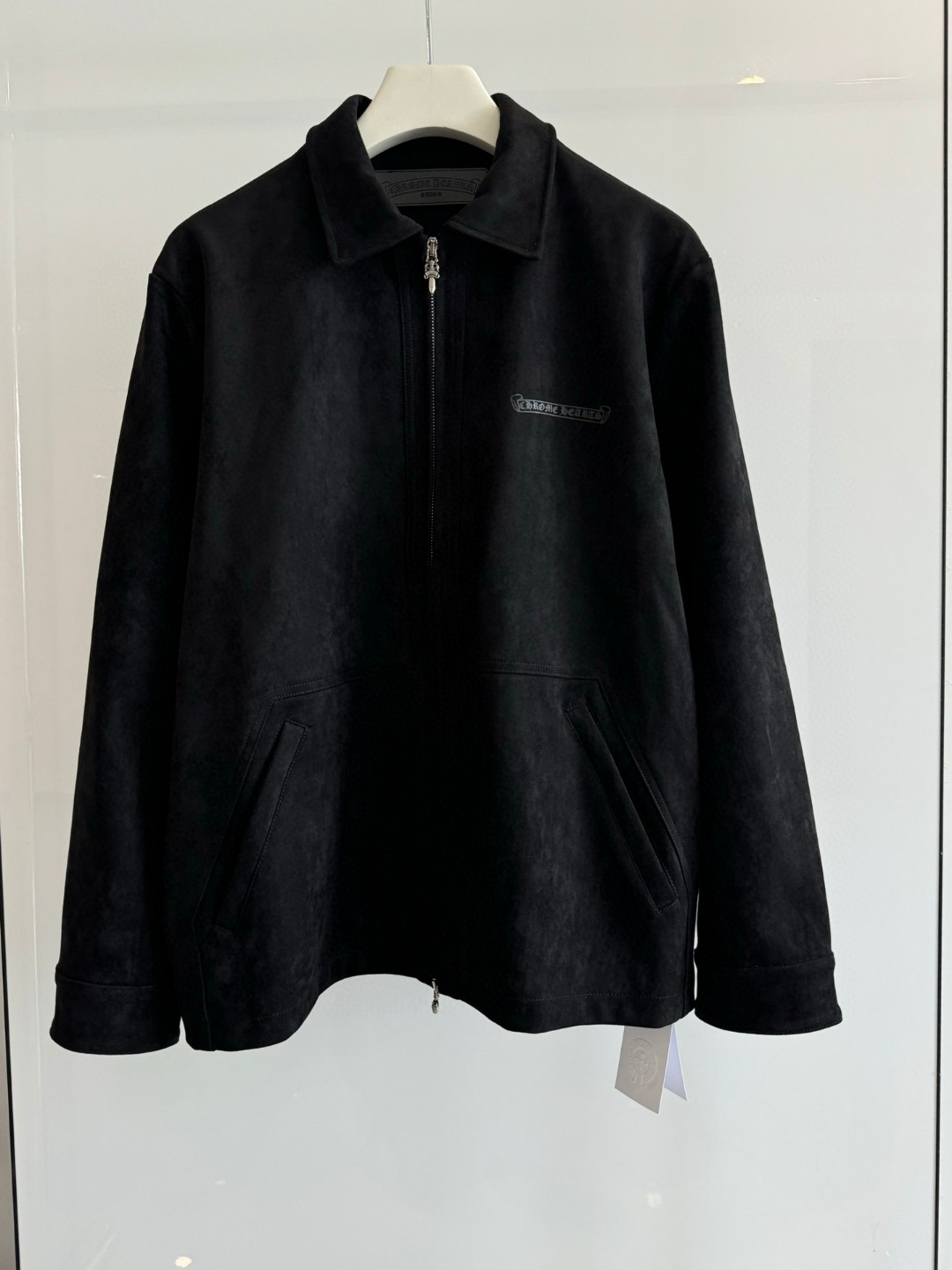 Chrome Hearts SUEDE SILVER CUFF WESTERN FLEUR JACKET Black