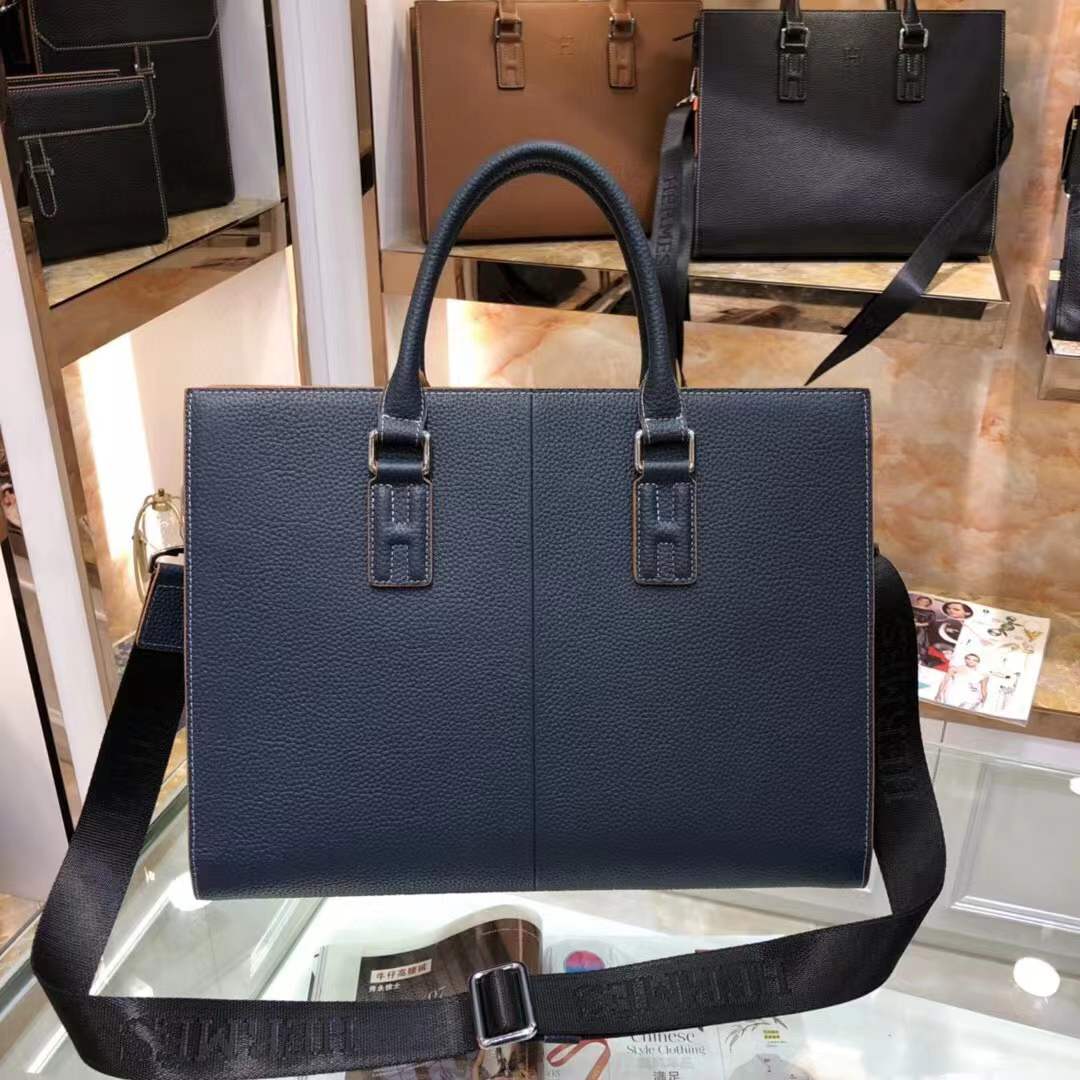 Hermes Men's Shoulder Bag Blue Leather