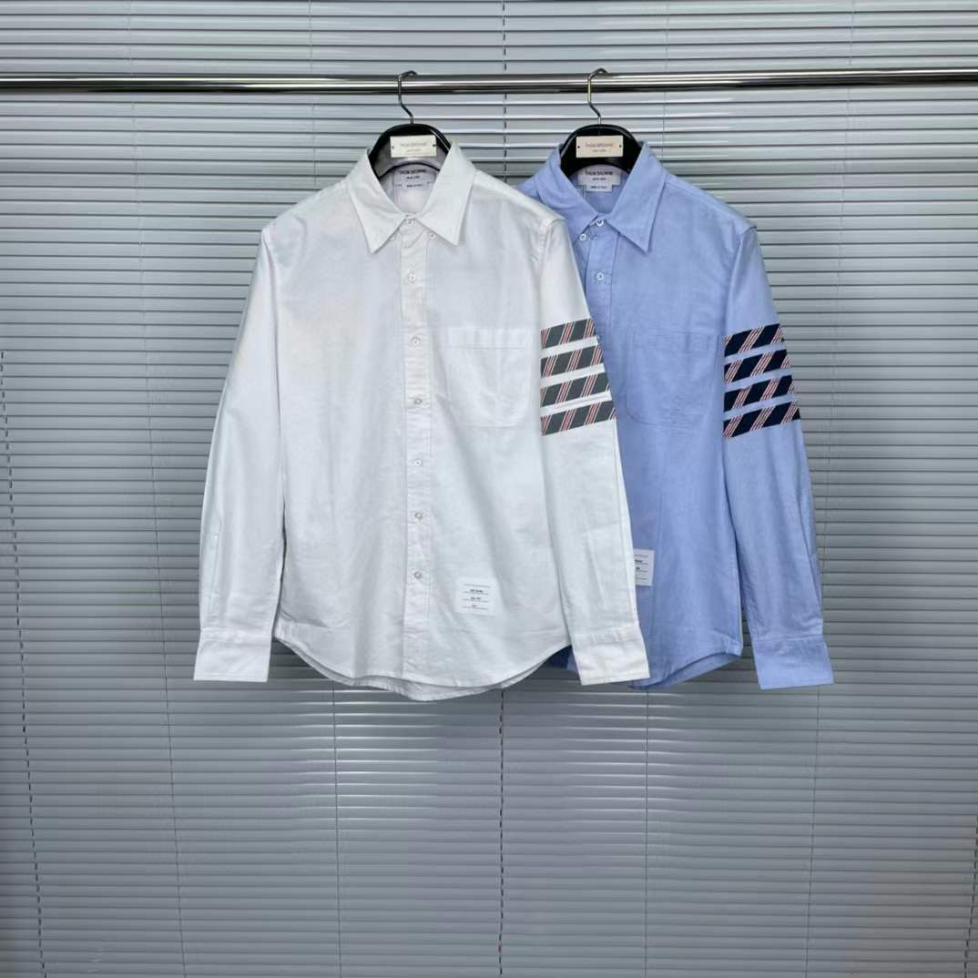 Thom Browne 4-Bar straight-fit Oxford Shirt | White