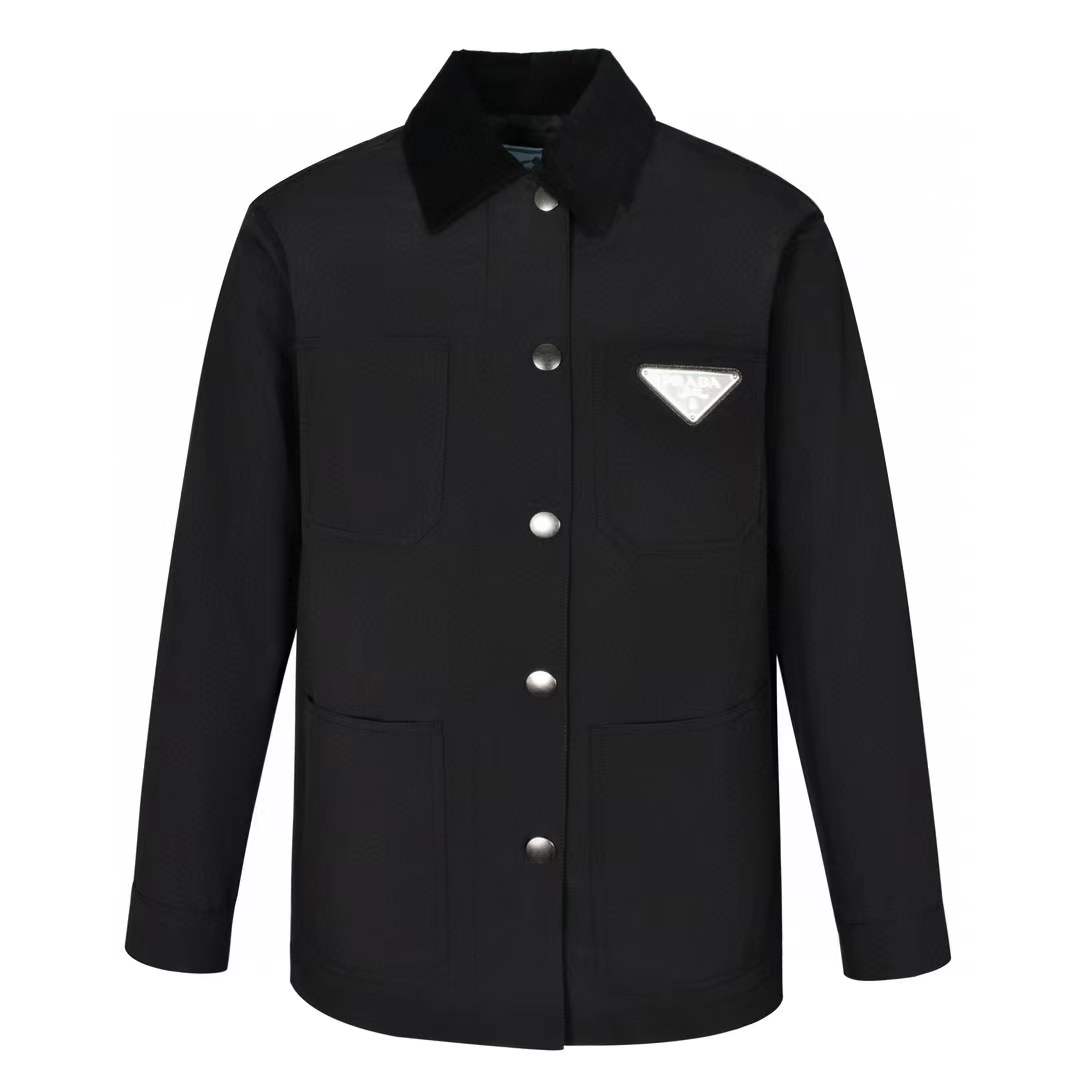 Prada Technical Canvas Blouson Jacket In Black