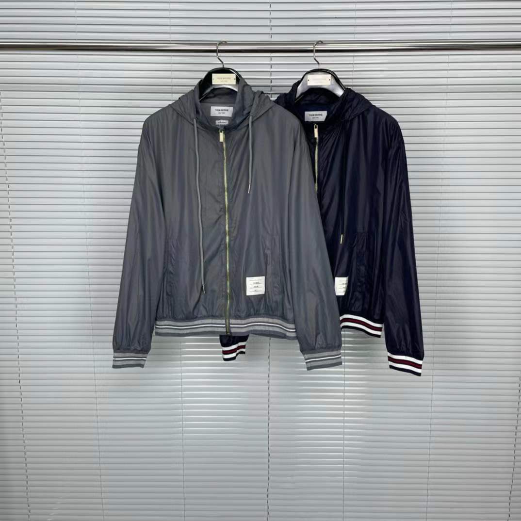Thom Browne logo-patch Ripstop Lightweight Jacket