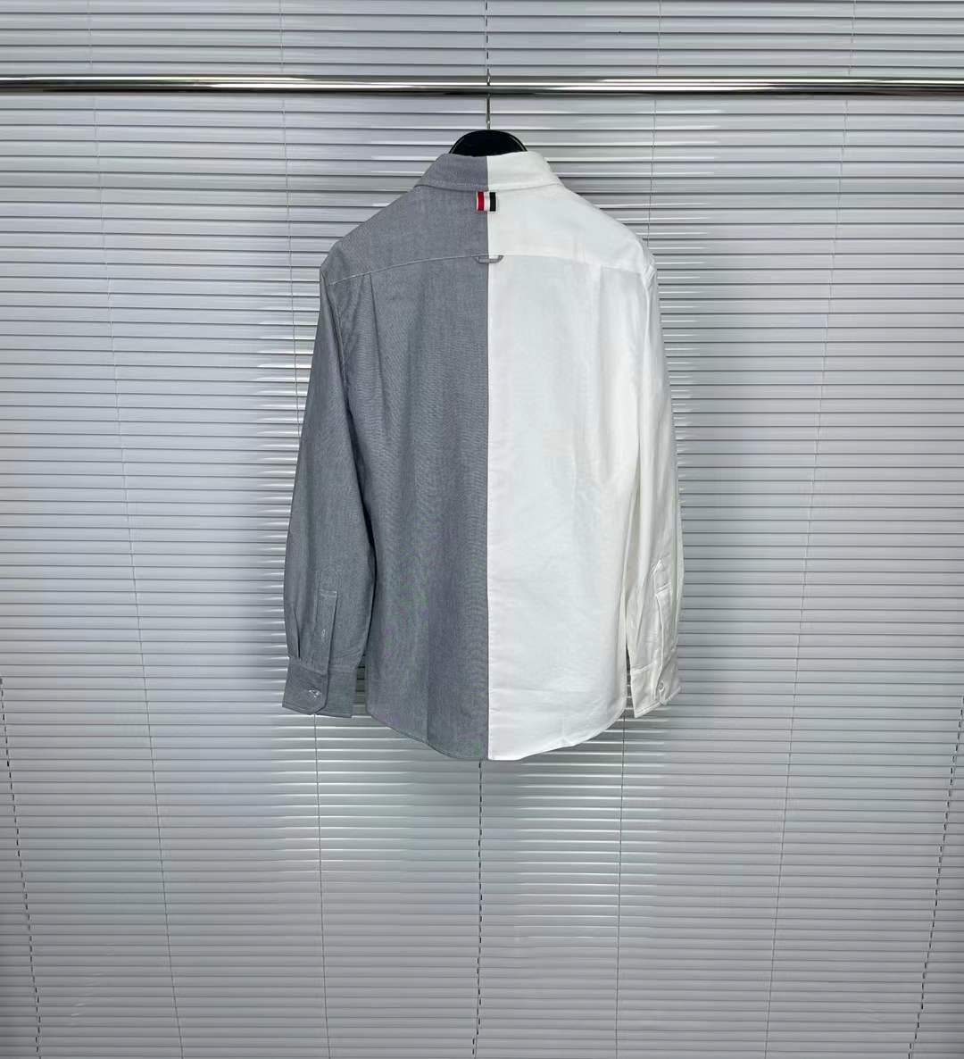 Thom Browne Stripe Hooded Shirt Grey