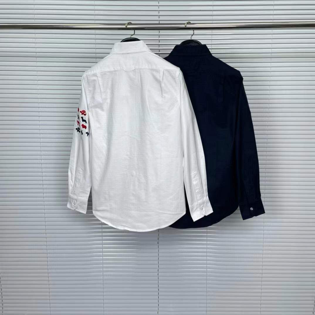 Thom Browne - Button-Down Collar Embroidered Cotton Oxford Shirt