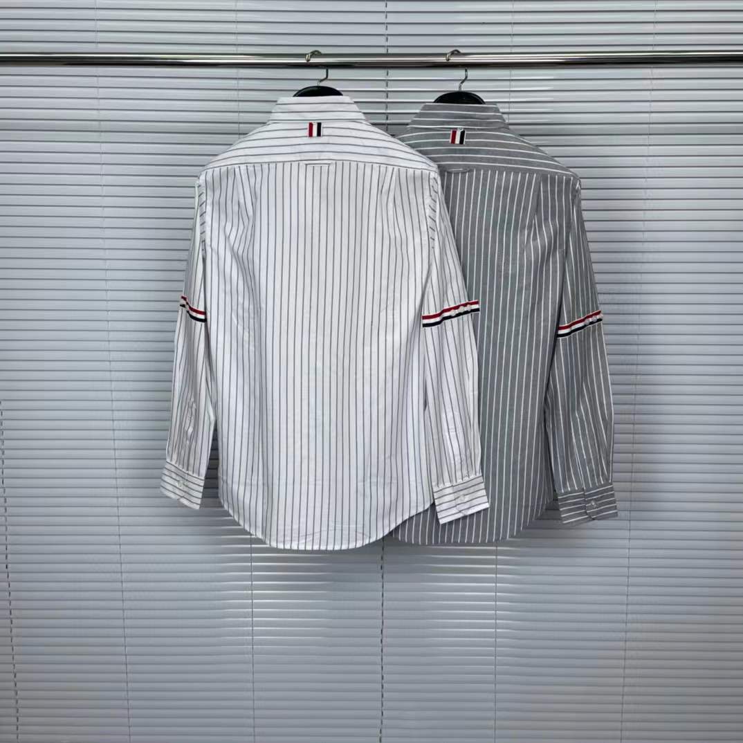 Thom Browne Grey Striped Shirt for Men