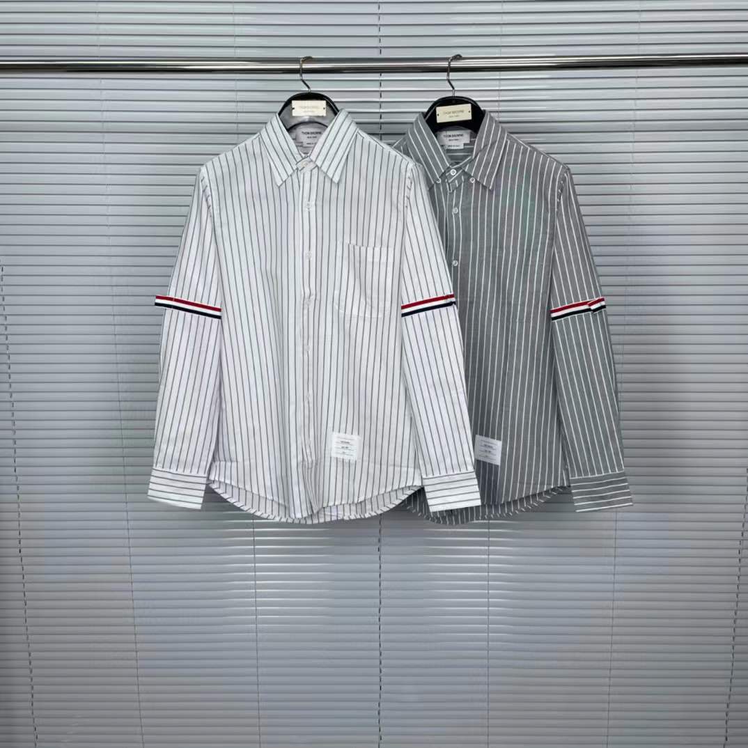 Thom Browne Grey Striped Shirt for Men