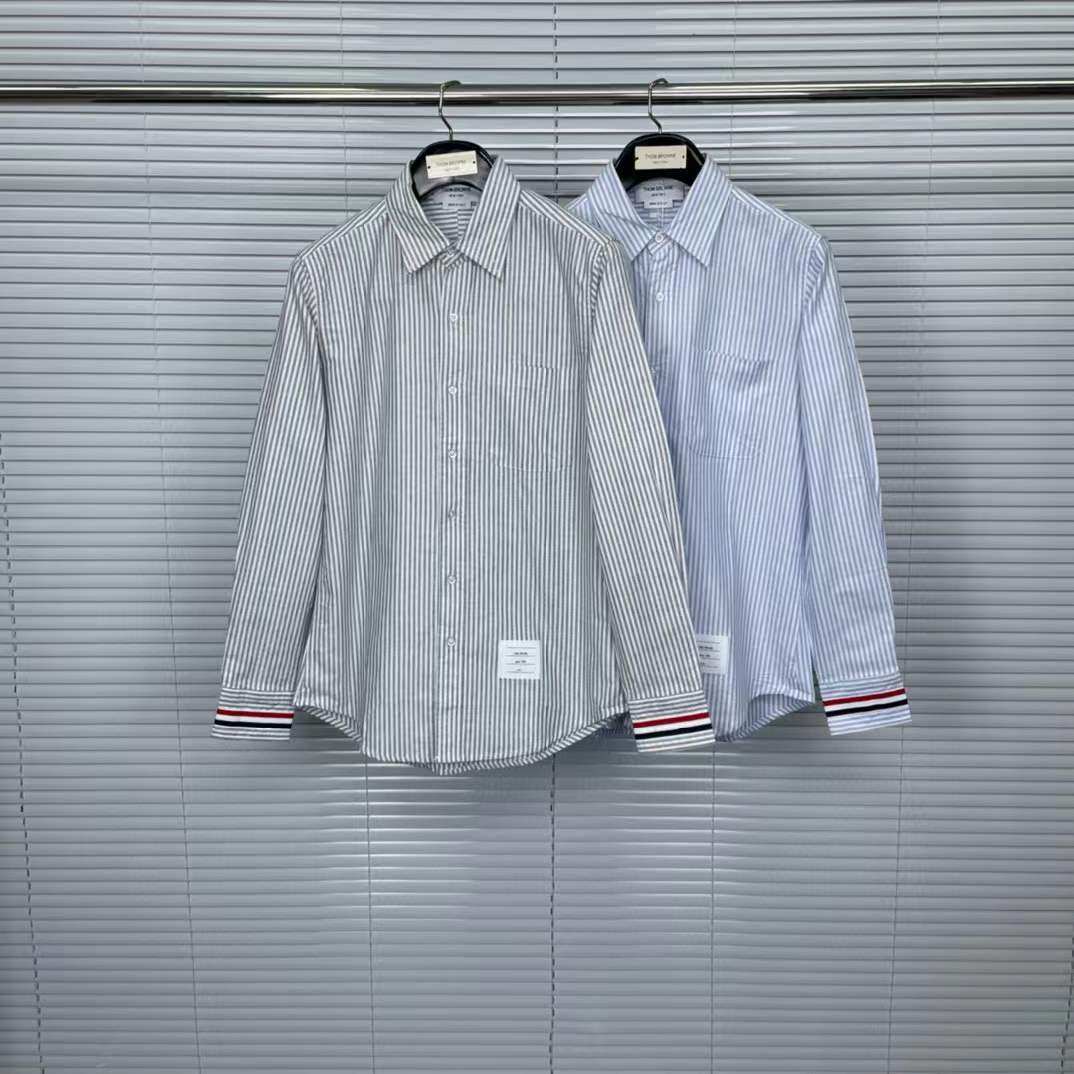 Thom Browne Grey Striped Shirt for Men