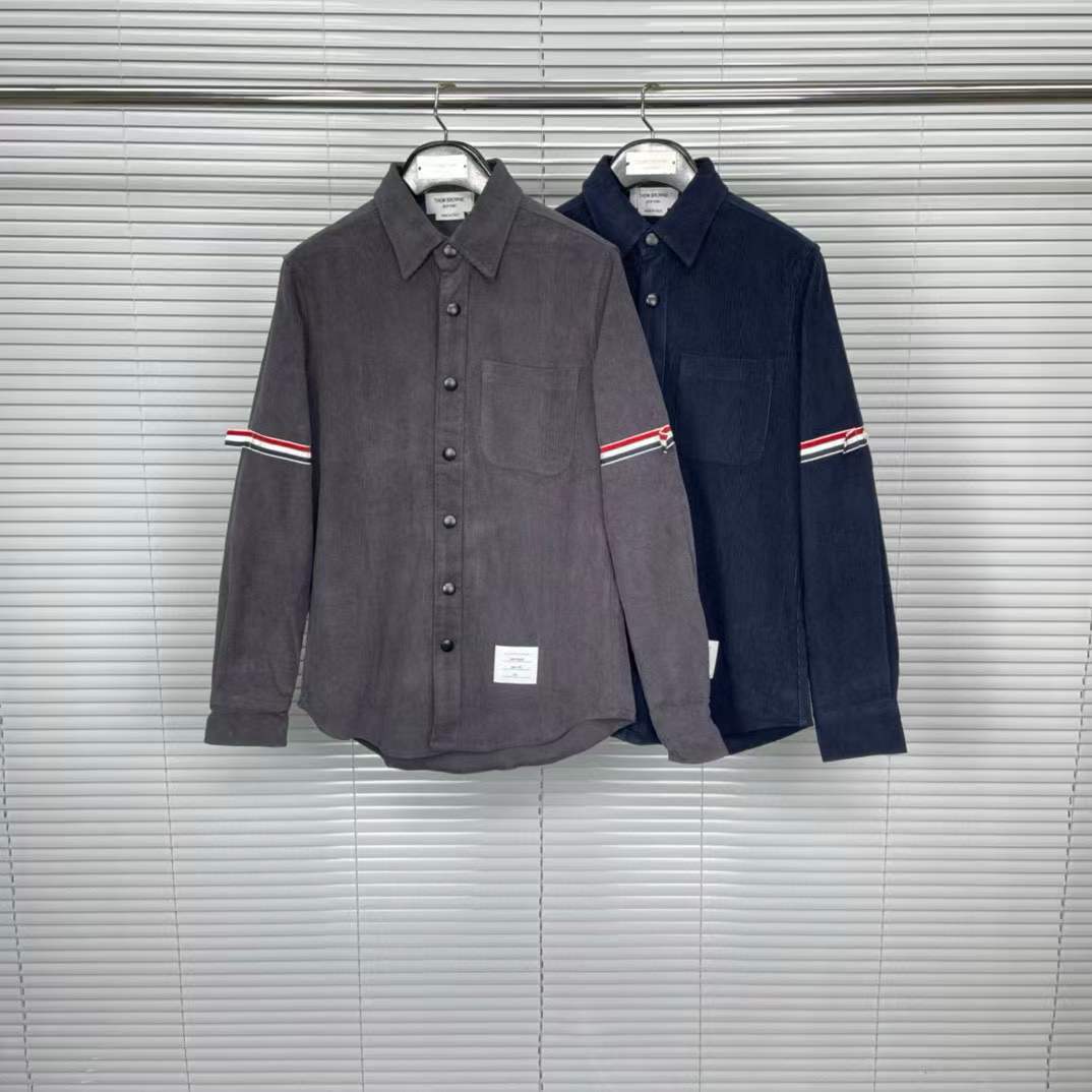Thom Browne Navy Button-Up Shirt