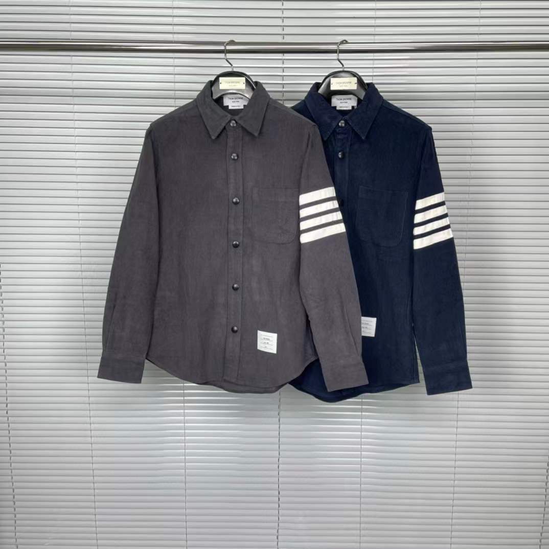 Thom Browne Navy Button-Up Shirt