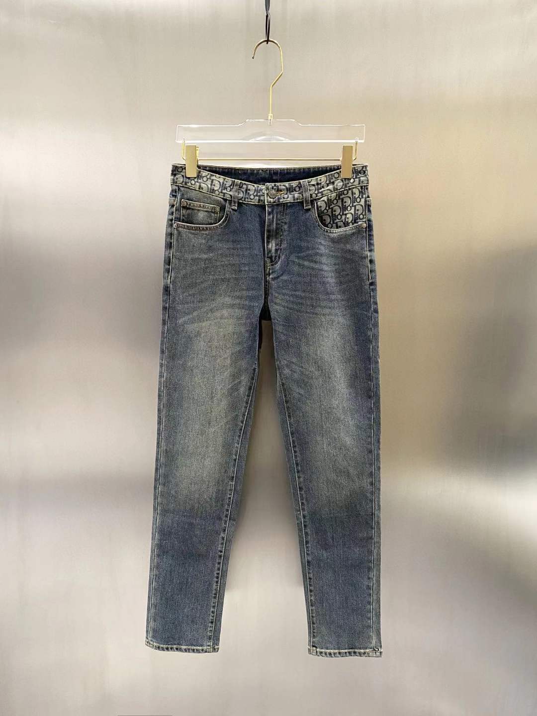 Christian Dior Sequined Rhinestone Skinny Jeans for Women