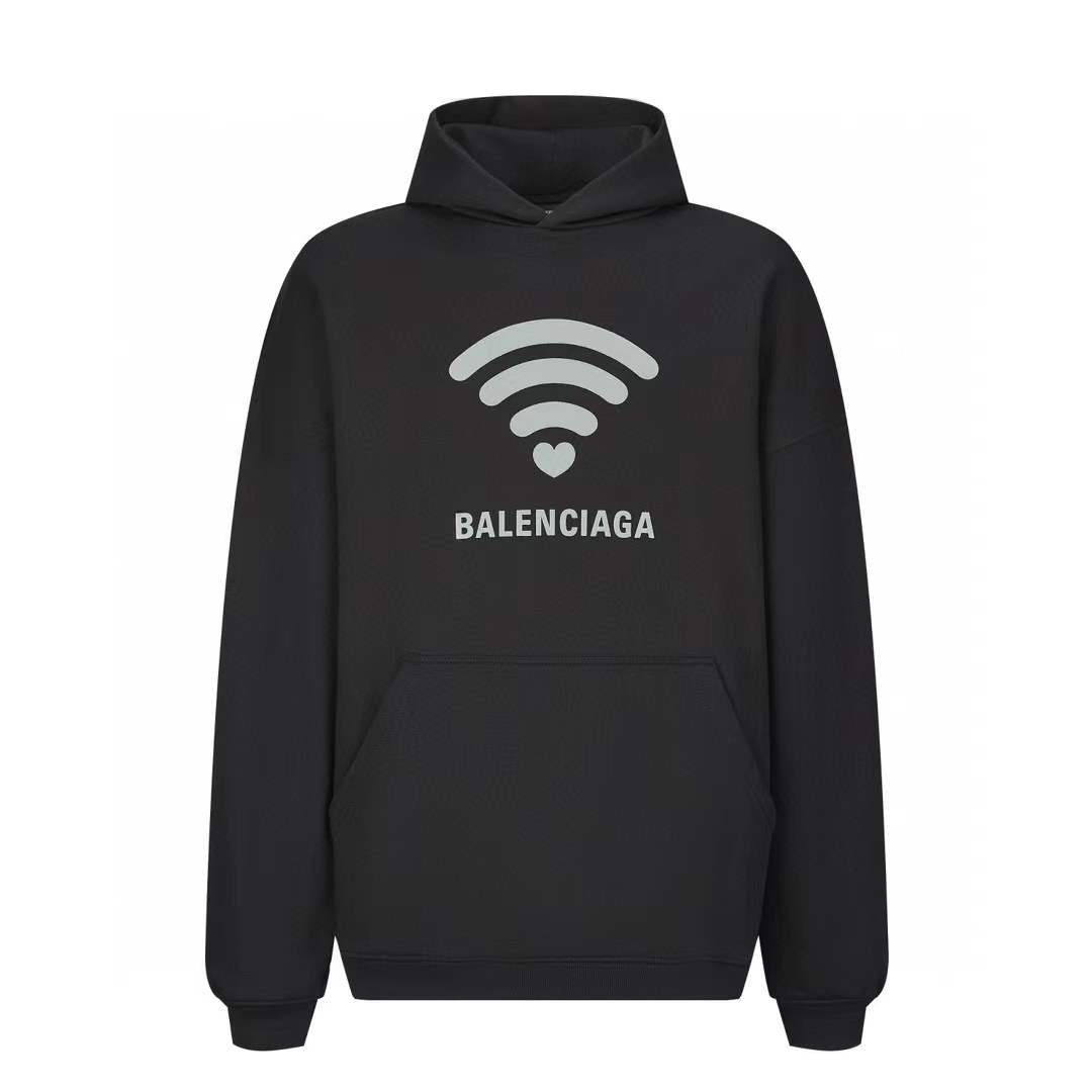 Balenciaga Back Hoodie Regular Fit in Black