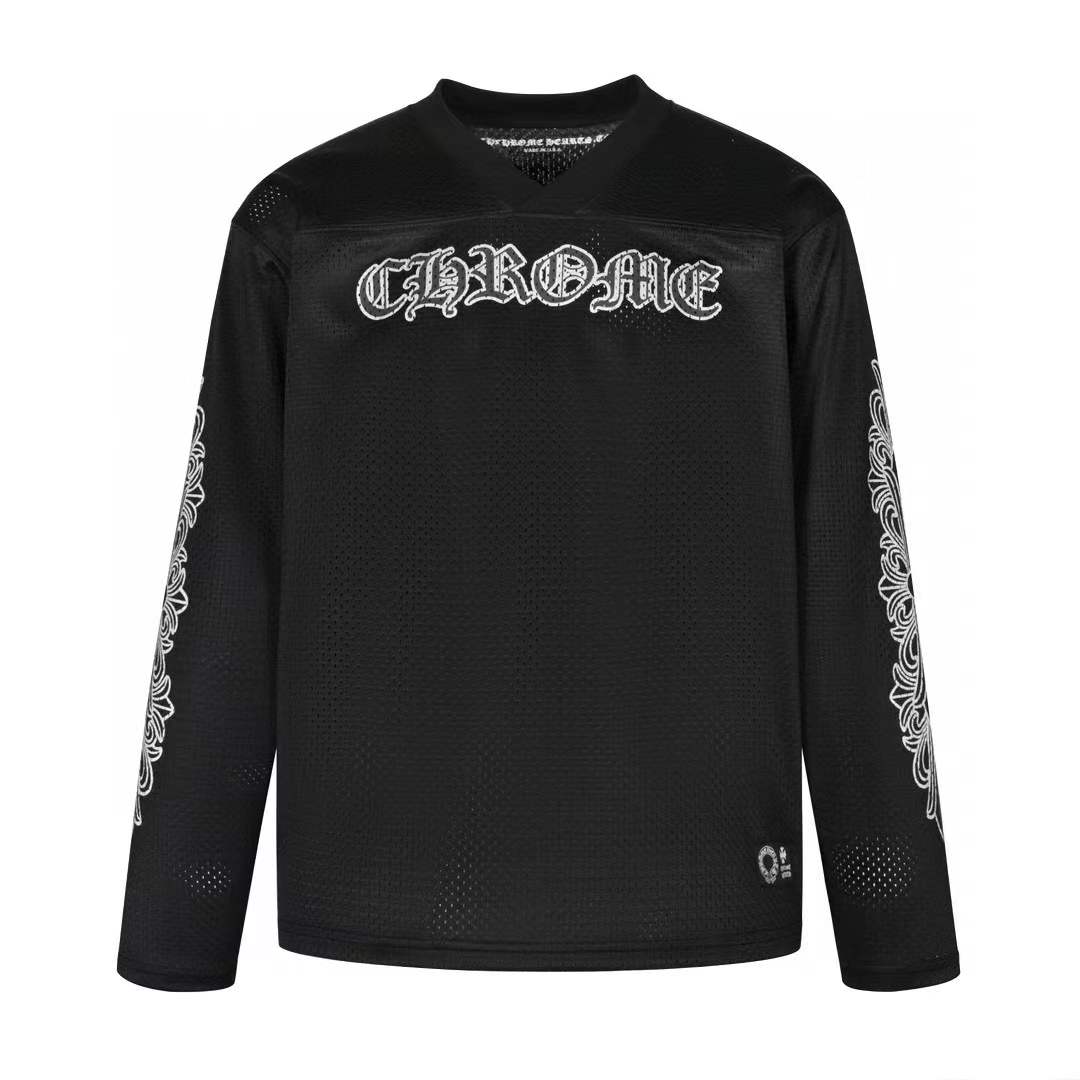 Chrome Hearts black long-Sleeved Cutout T-Shirt
