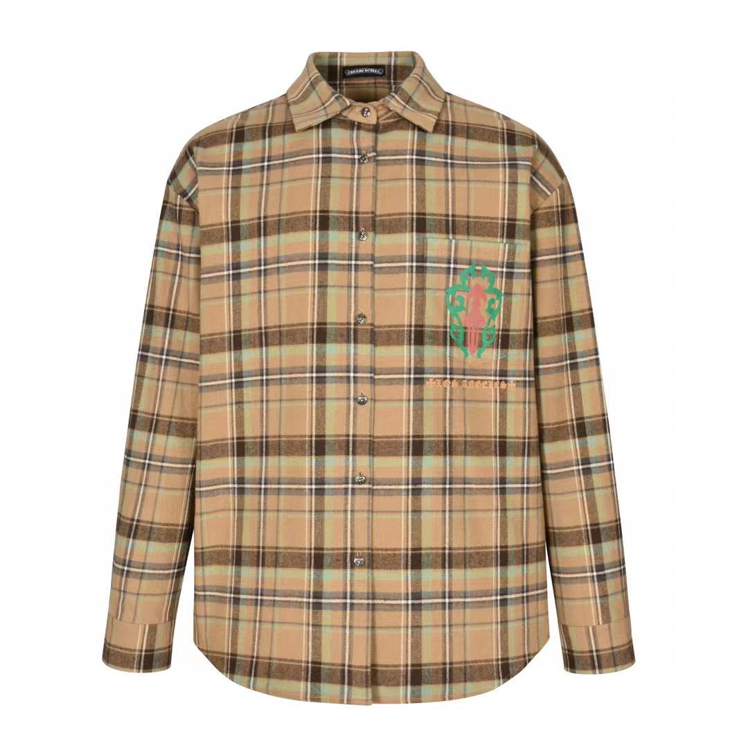 Chrome Hearts Brown logo or graphic on the pocket for Men shirt