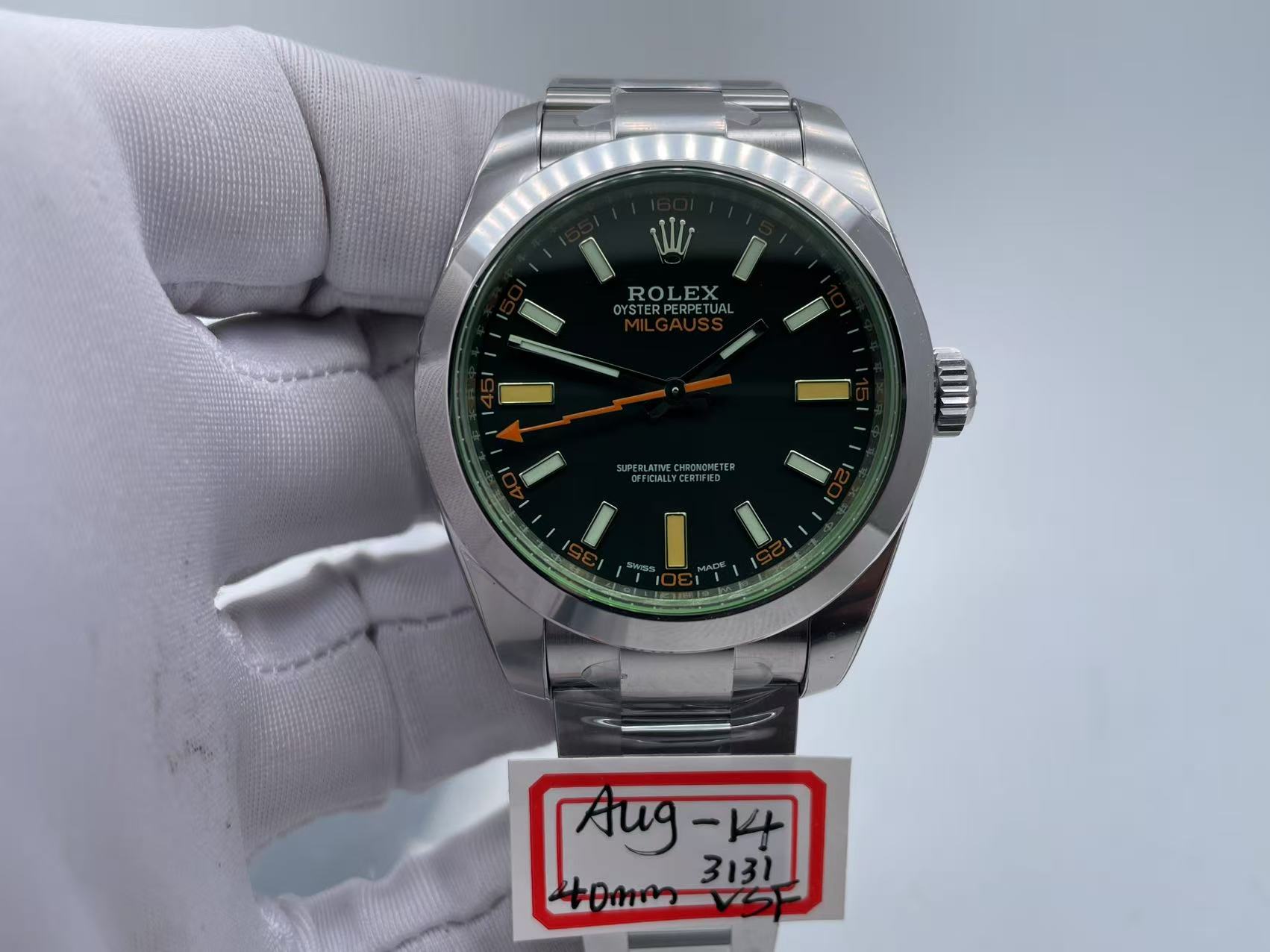 ROLMIL038 - Milgauss 116400GV 904L SS/SS Black VSF VS3131 $498