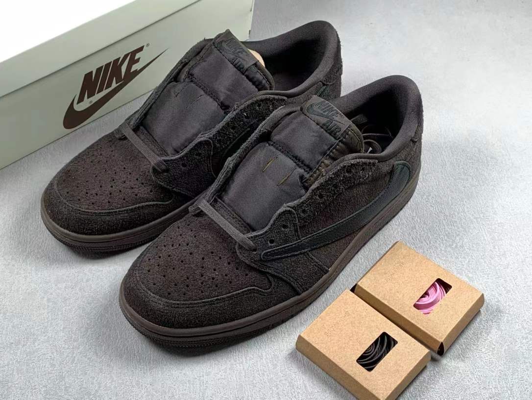 Air Jordan 1 x Travis Scott 'Velvet Brown and Dark Shoes