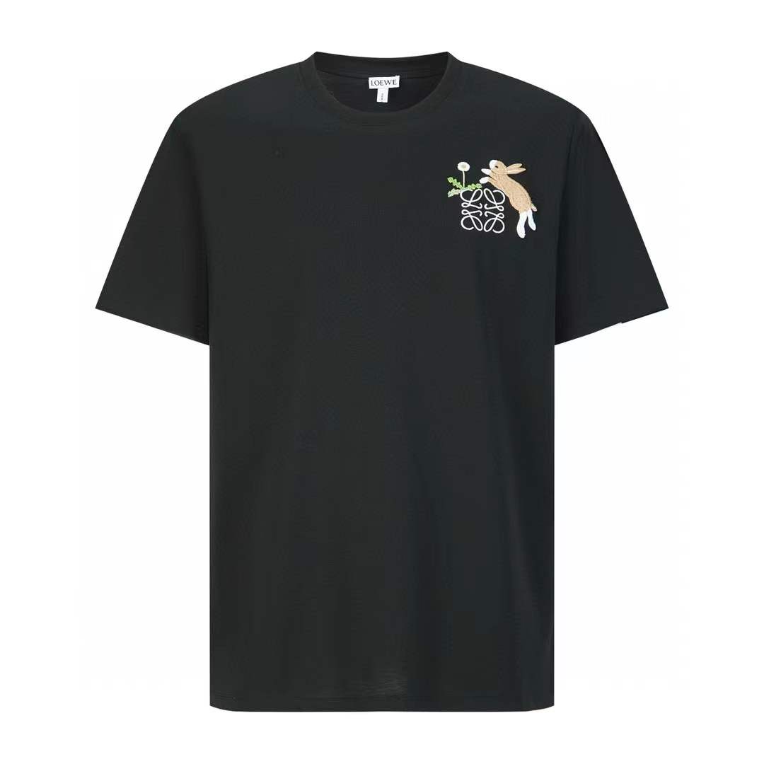Loewe X Suna Fujita Bunny Cotton Jersey T-Shirt - Black