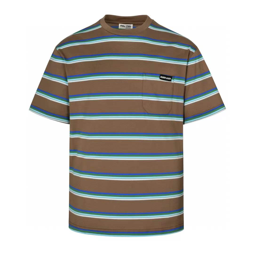 Miu Miu Tobacco bluette green Jersey T-Shirt