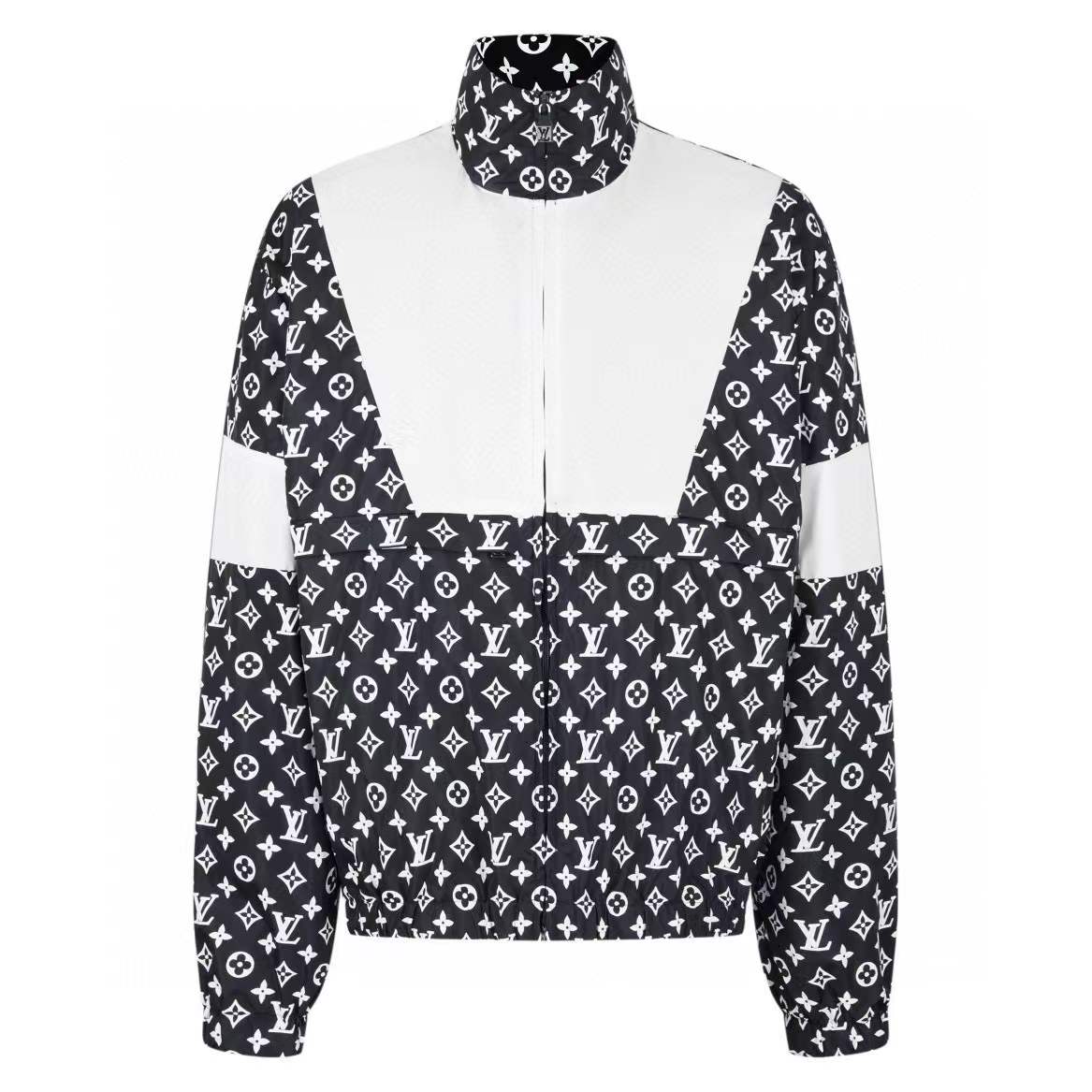 LV Monogram Printed Technical Track Top - Luxury Blue