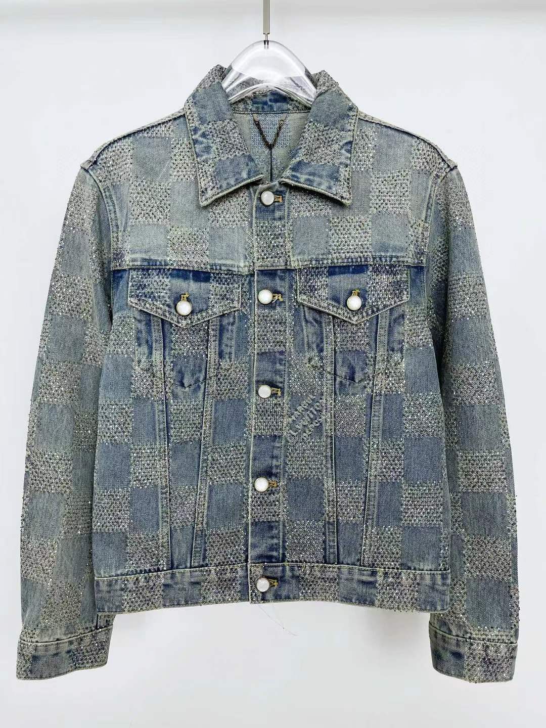 LV Embellished Damier Denim Jacket