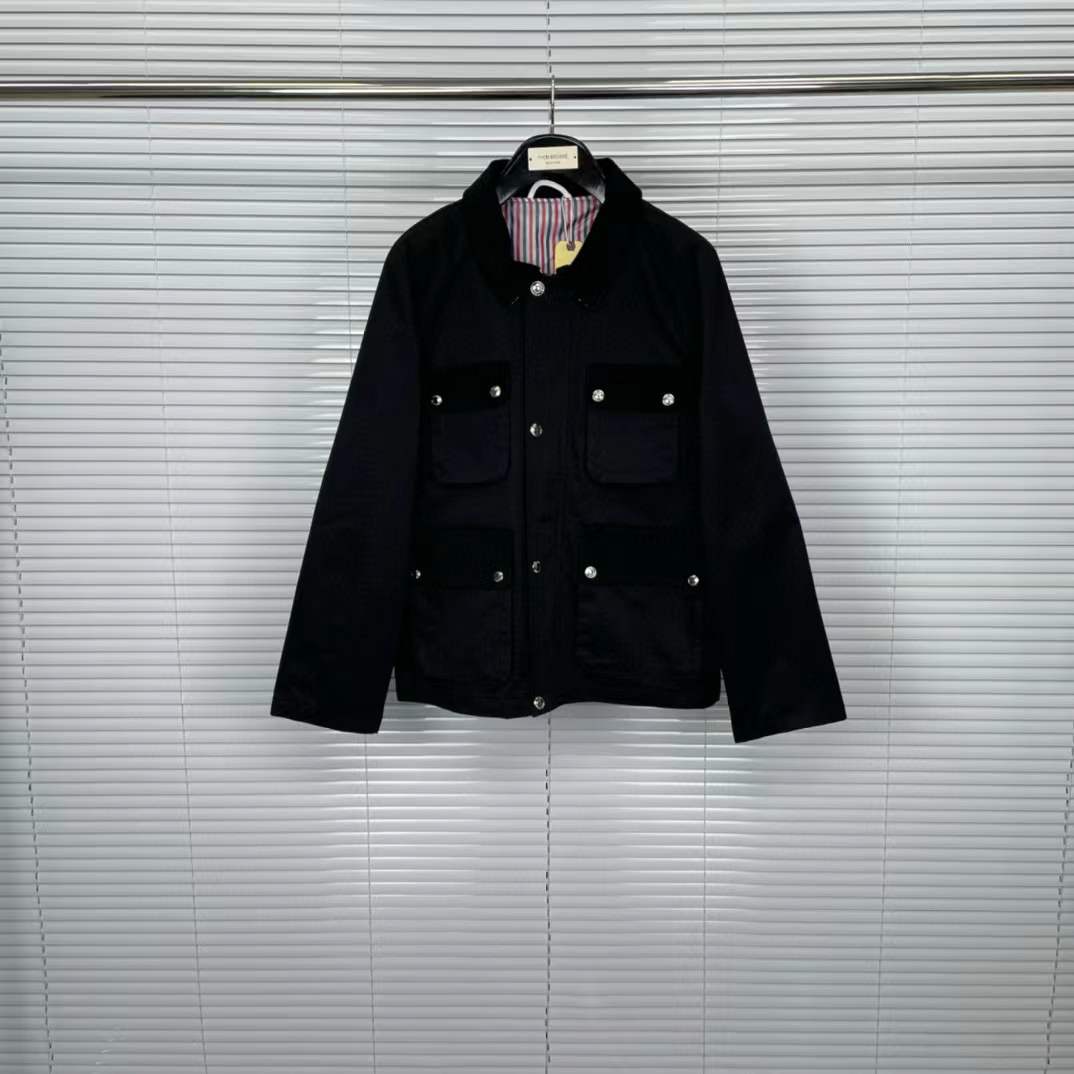 Thom Browne Black Field Jacket for Men
