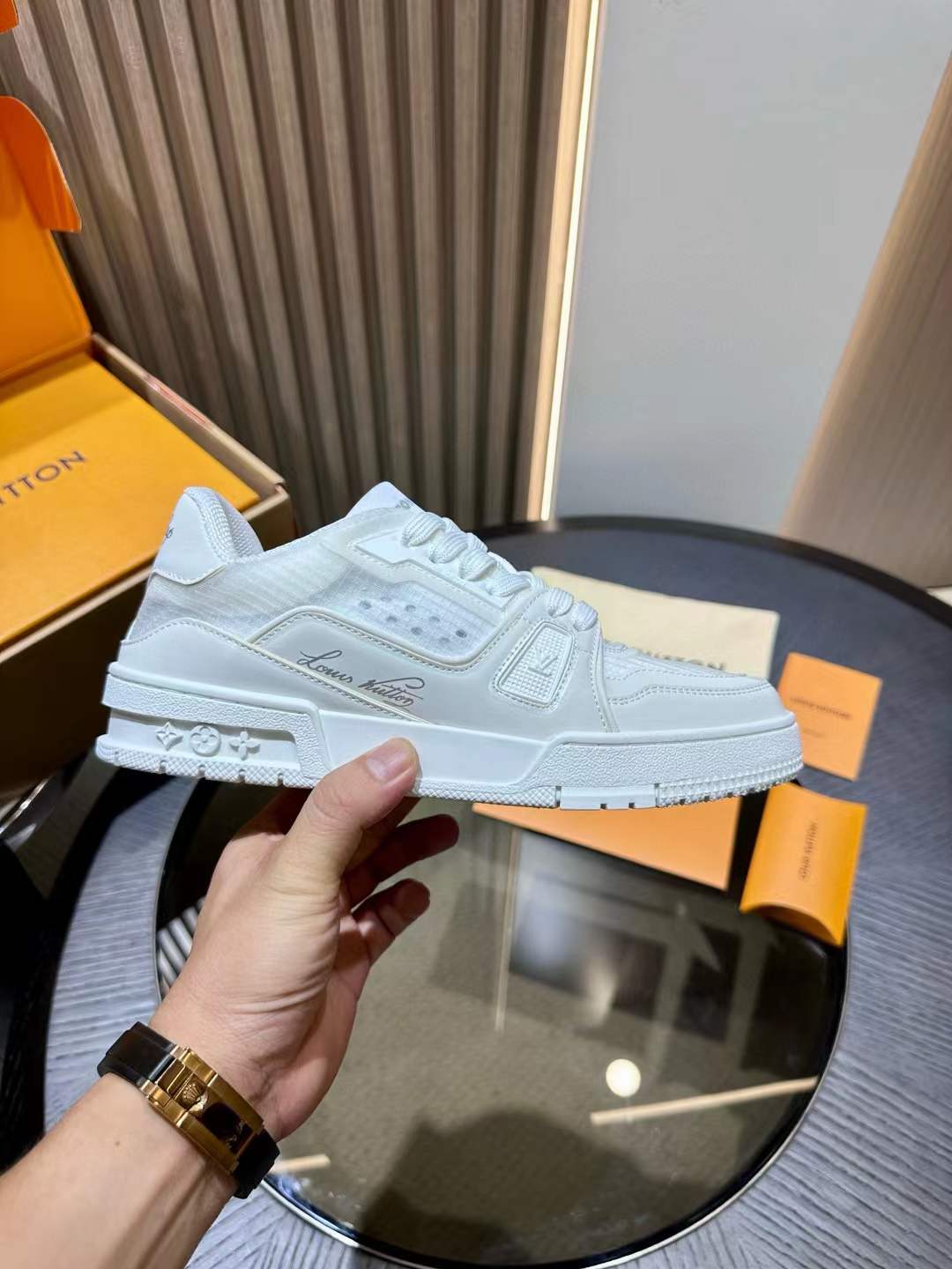 LV Trainer Distressed Sneaker