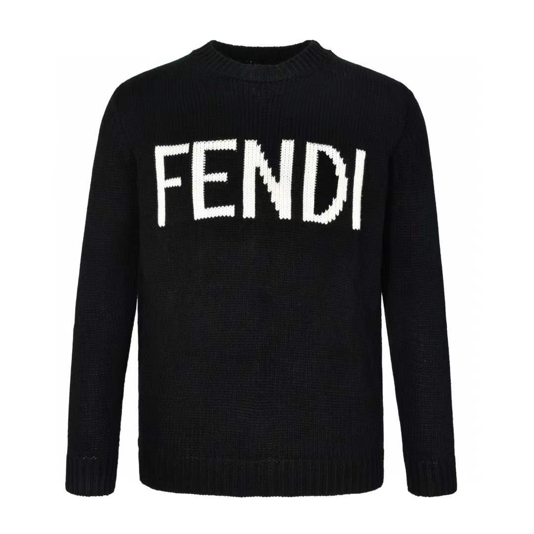 Fendi Logo Knitted Sweater in Black