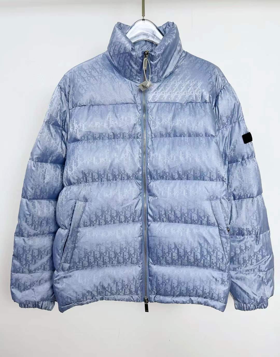 Christian Dior oblique sky blue down jacket