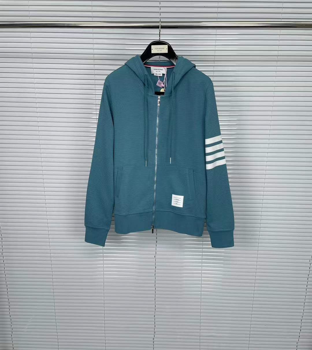 Thom Browne logo-patch zip-up Hoodie