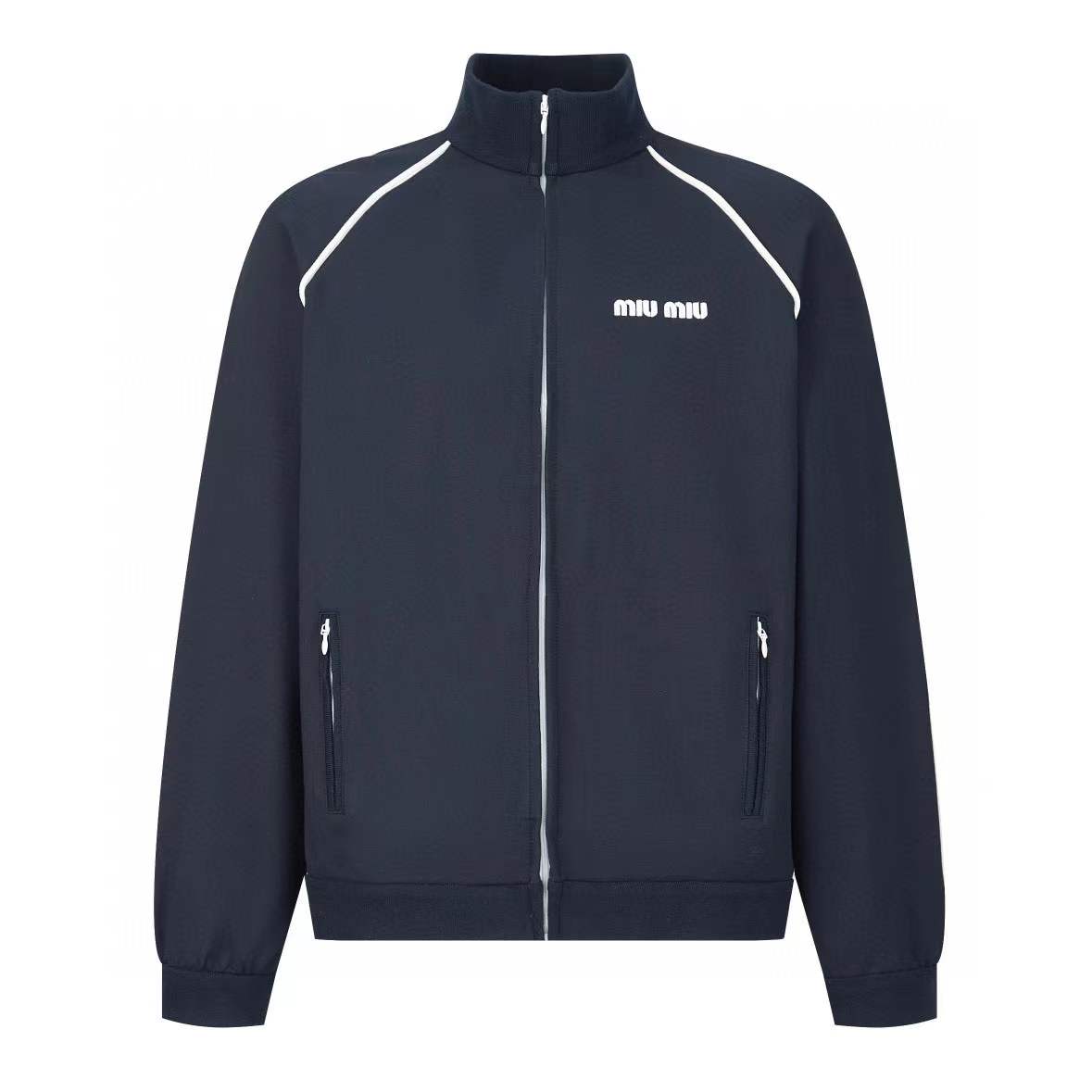 Miu Miu Logo track jacket in blue -