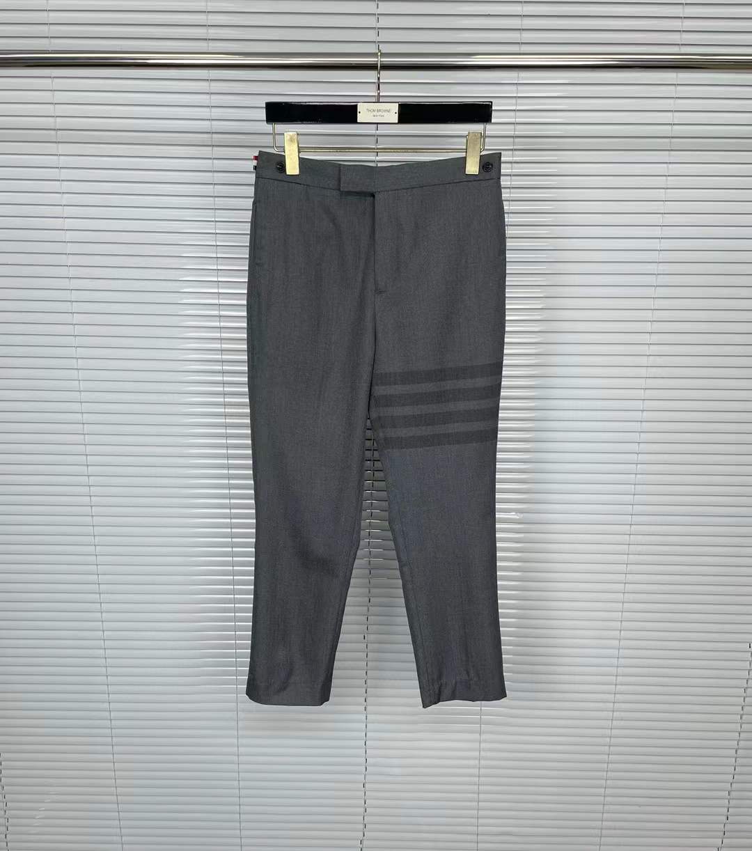 Thom Browne Gray Wool Casual Pants