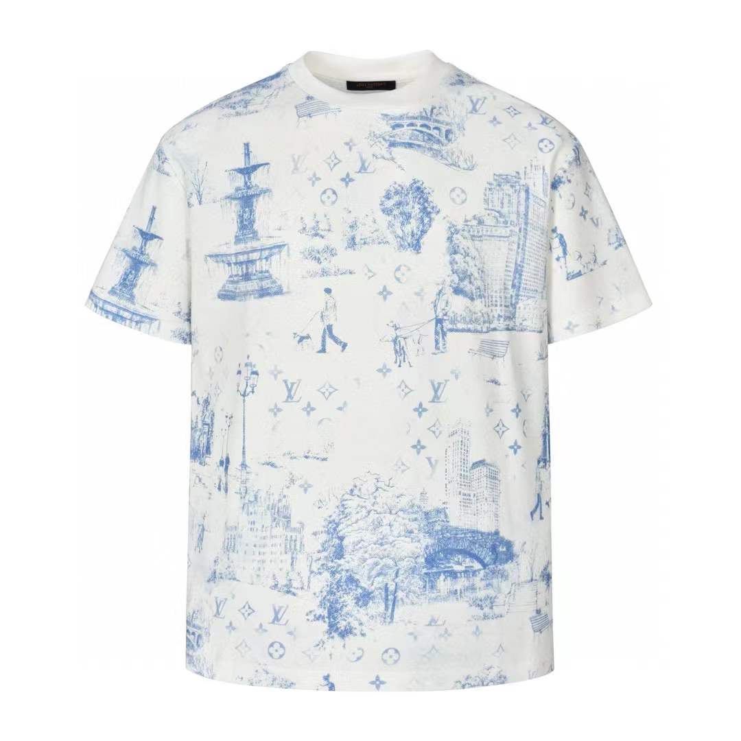 LV Printed Cotton Pique T-Shirt