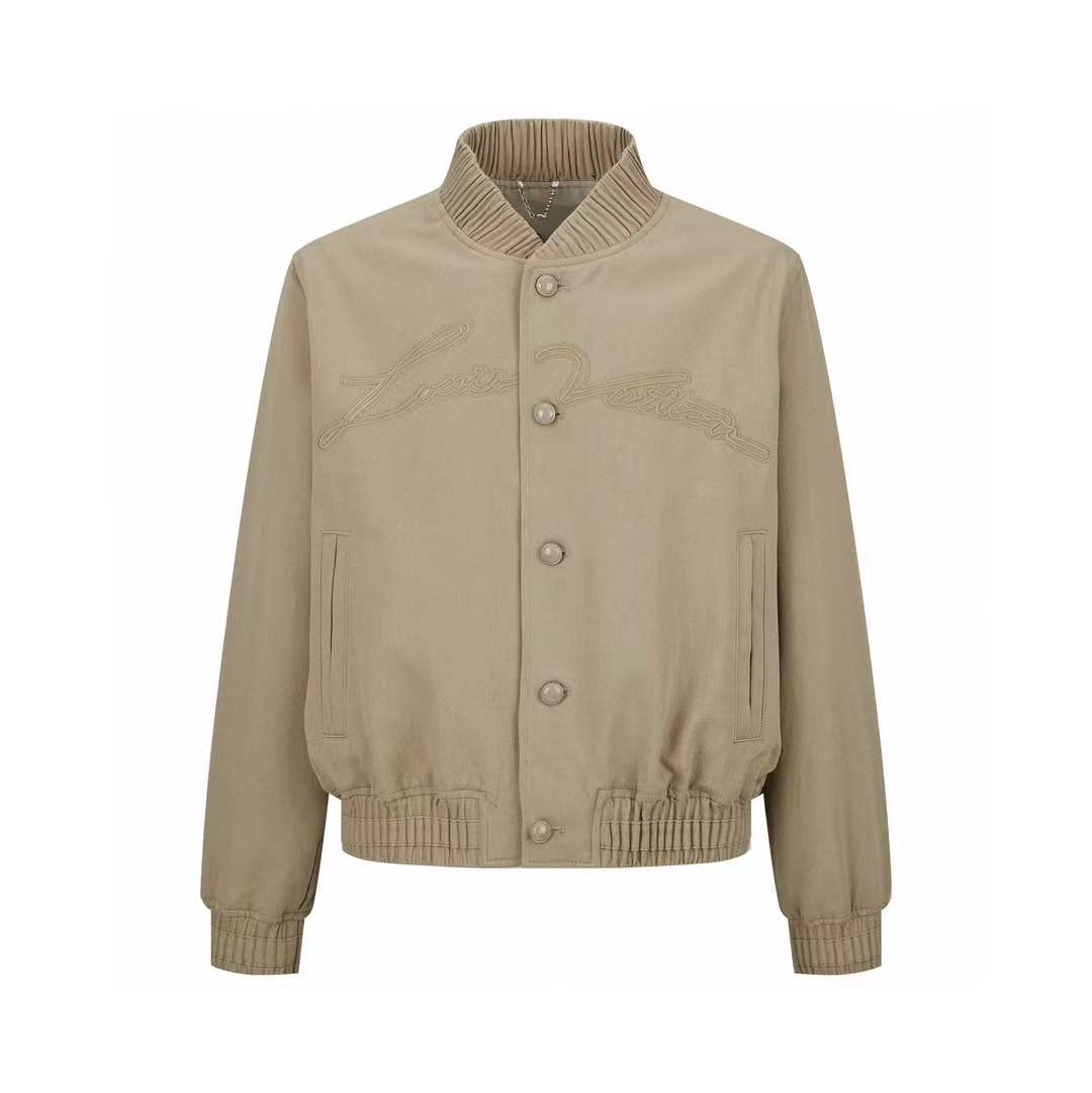 LV Embroidered Cotton Blend Bomber - Luxury Outerwear and Coats