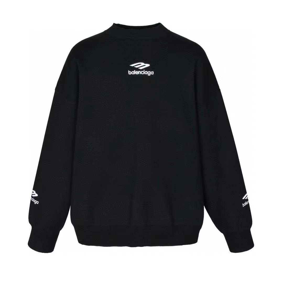 Balenciaga Black Logo Sweater for Women