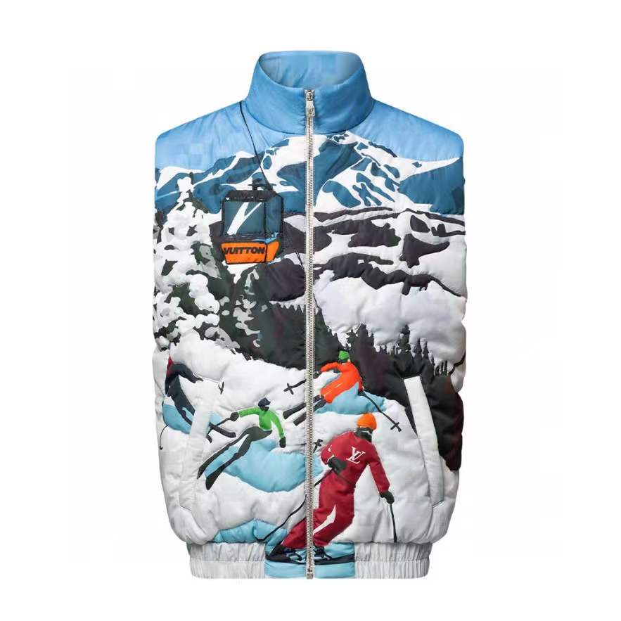 LV Cream Patched Bunny Varsity Jacket