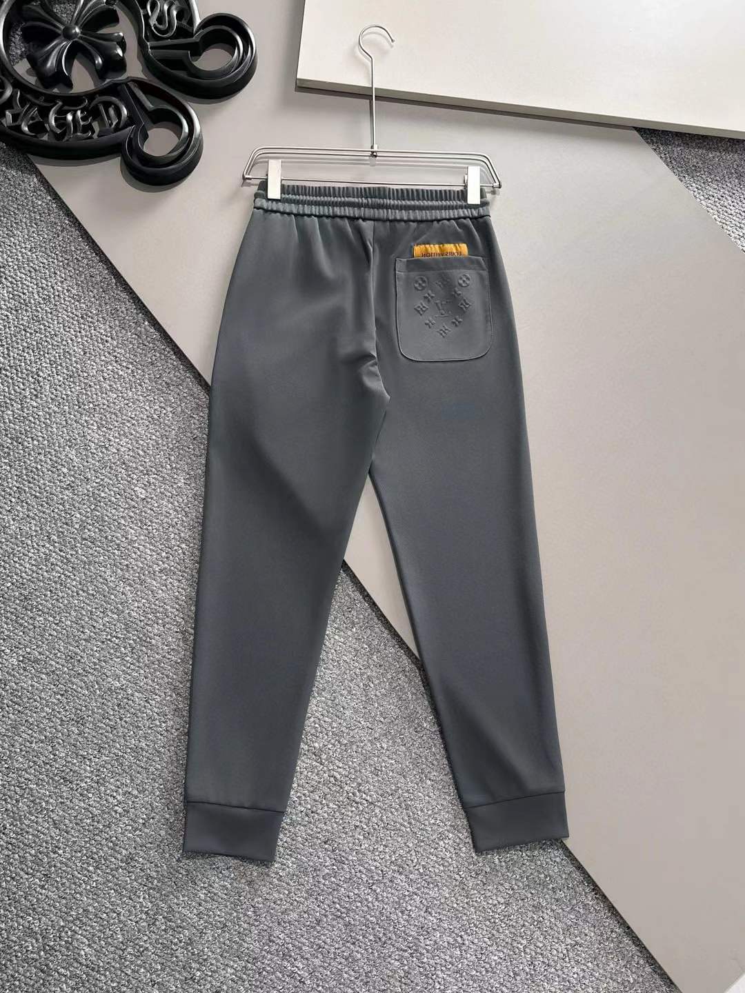 LV Grey Melange Track Pants for Men