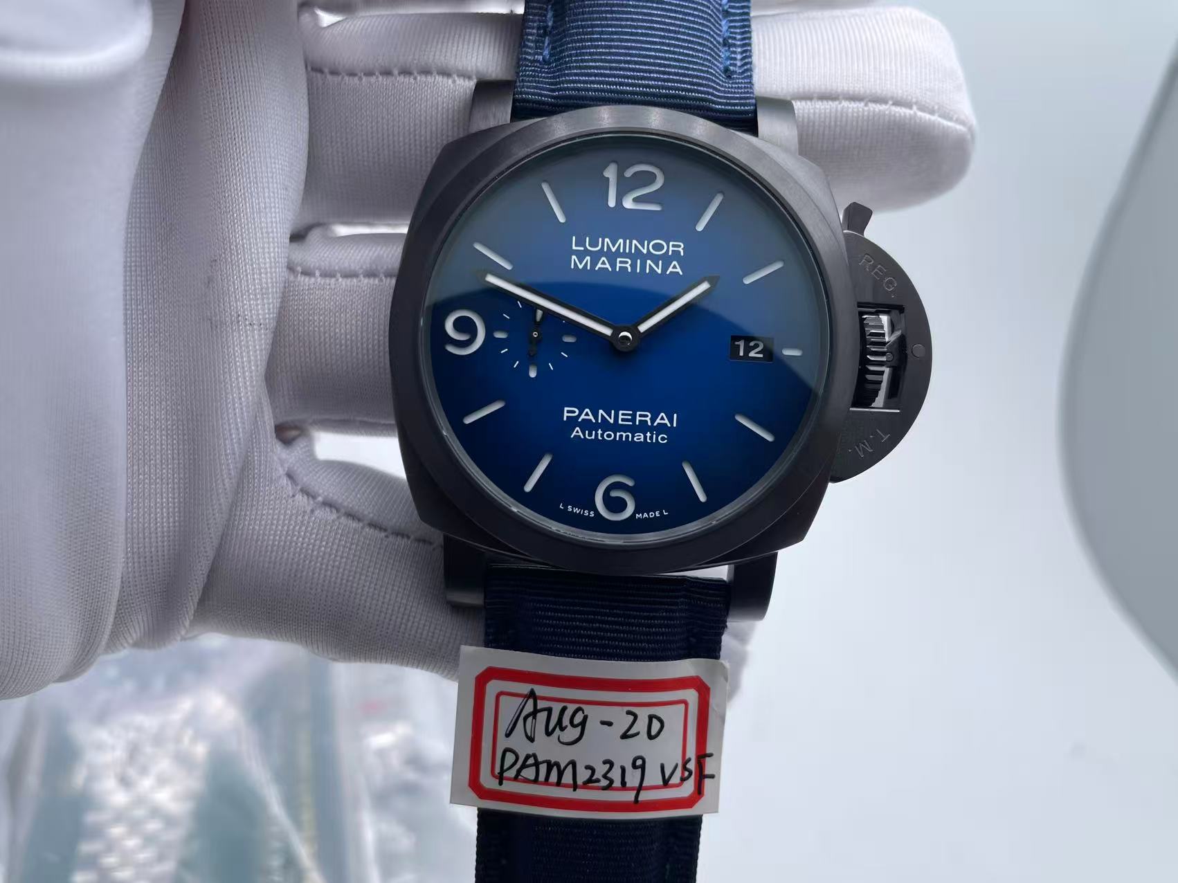 PN2319VNY - PAM2319 Lum. Marina 44mm DLC/NY O-Blue VSF P9010 $398