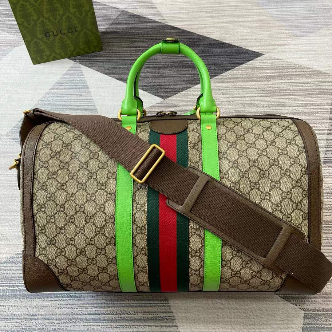 Gucci Black/Black/Brb Monogram-Print Coated-Canvas Duffle Bag for Men