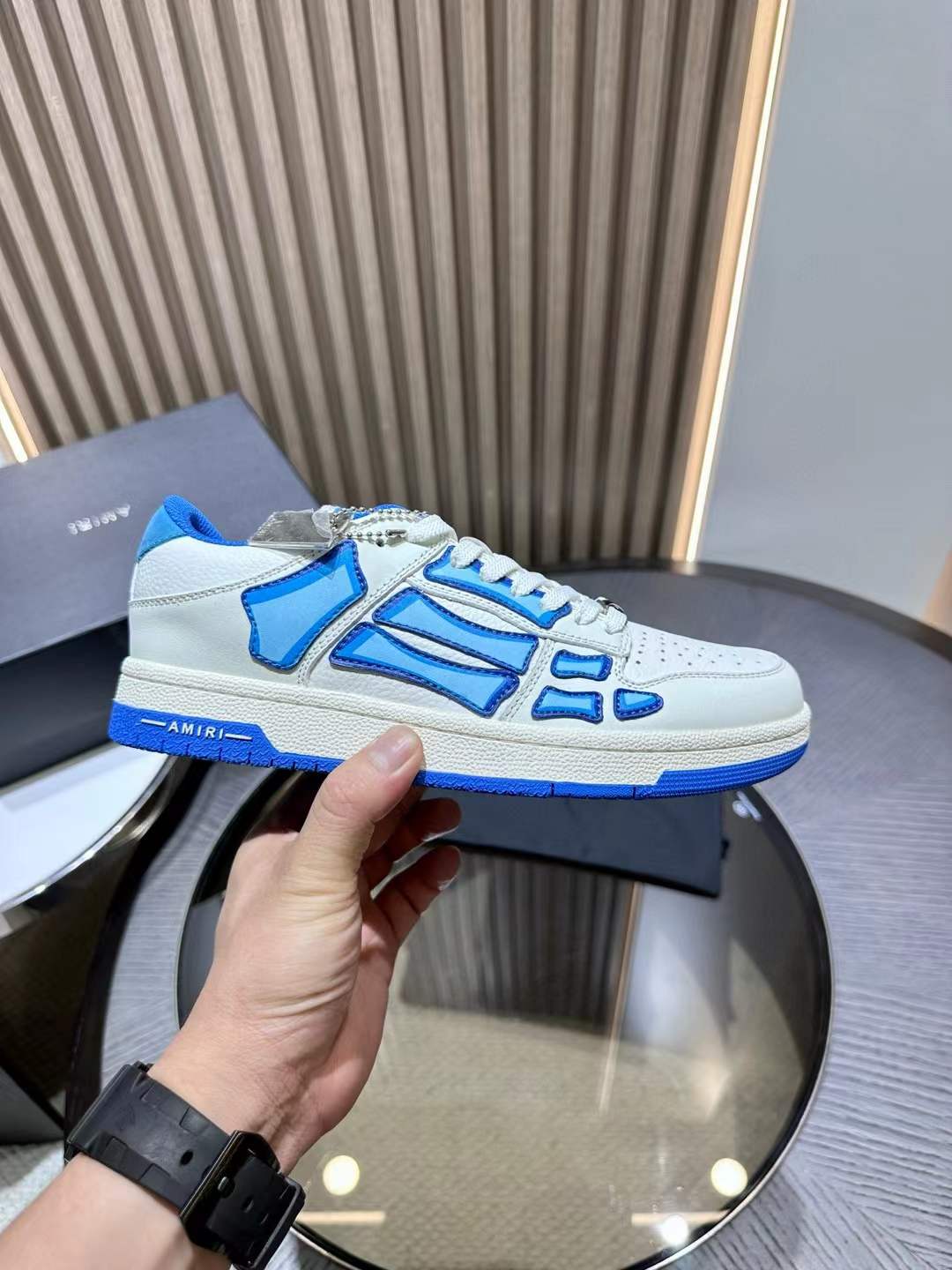 Amiri Skel Top Low 'White Air Blue'