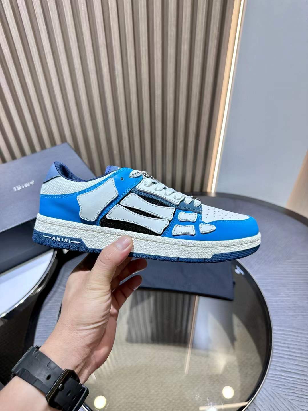 Amiri Skeltop Low Leather Sneakers Blue