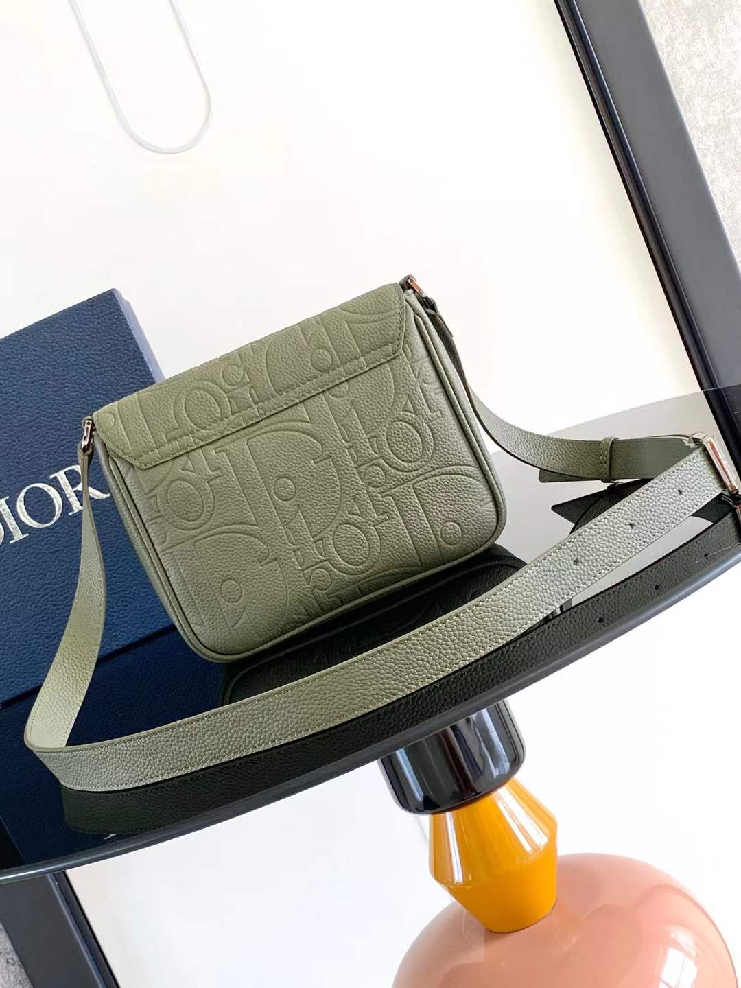 Christian Dior Oblique Crossbody Bag Olive Green
