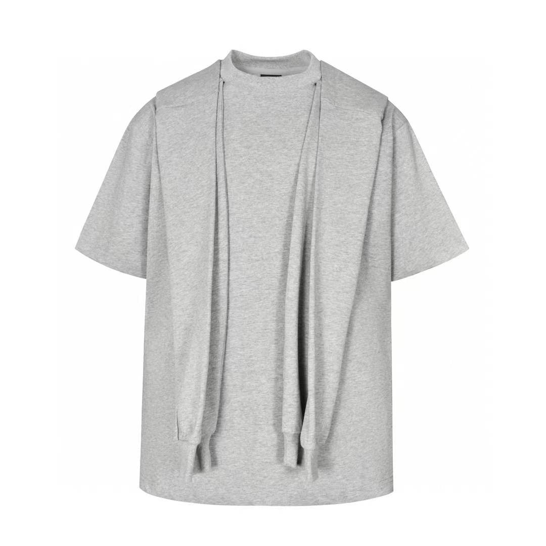 Balenciaga Plain Cotton T-Shirt Grey