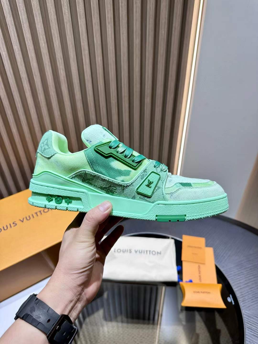 LV Trainer Sneaker Green