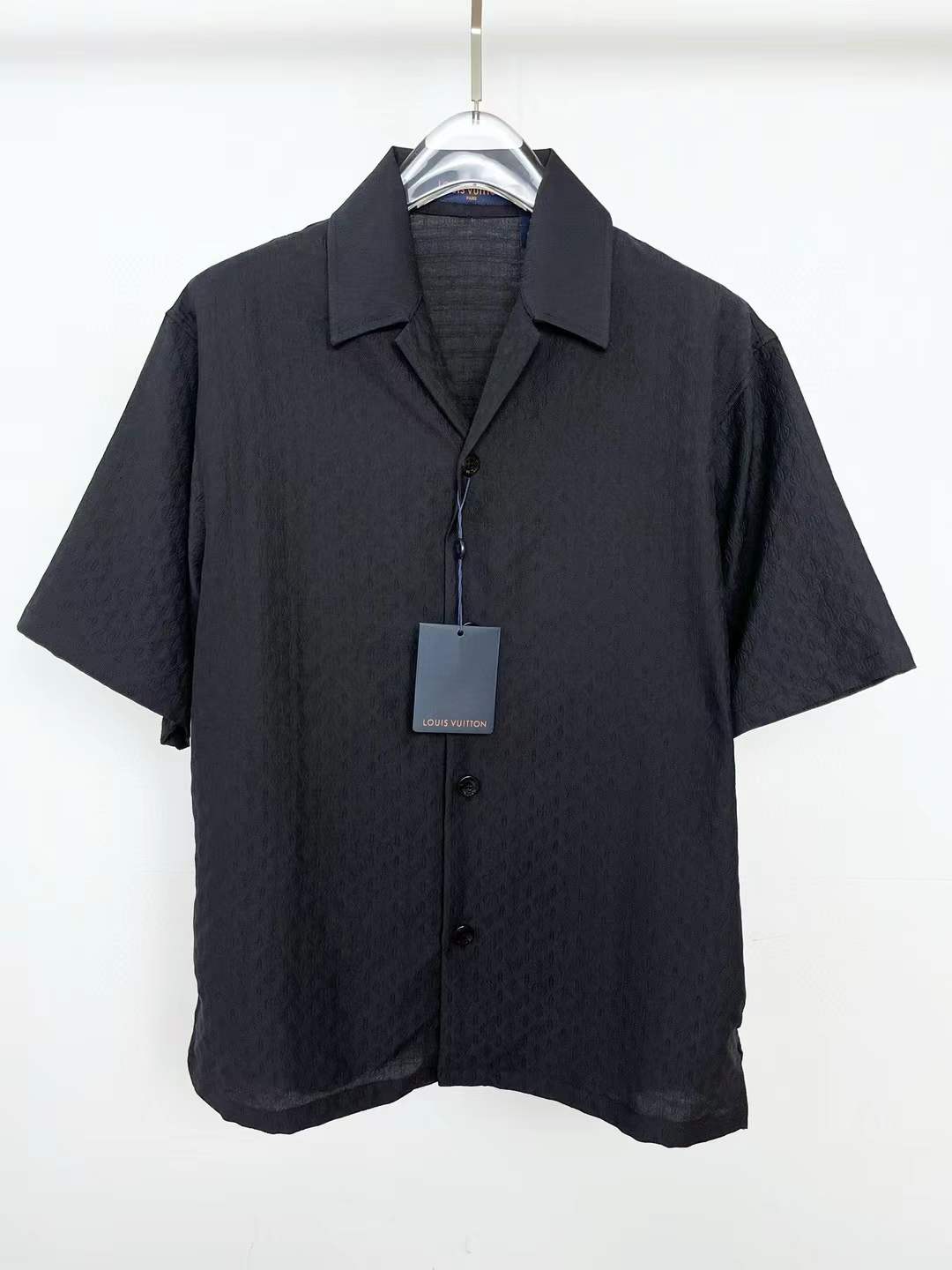 LV Mulberry silk full of dark lines Polo Shirt black