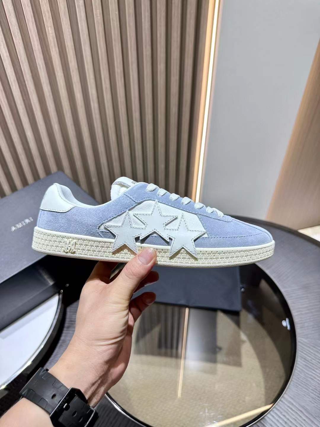 Amiri Pacific Leather Sneakers Sky Blue