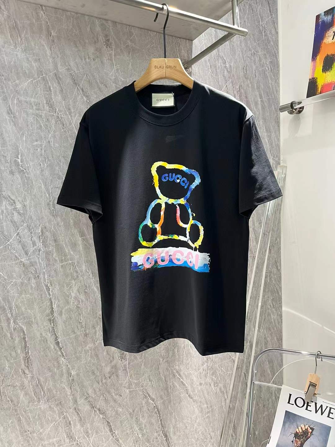 Gucci T-Shirt Neck Finger Print Printed For Men
