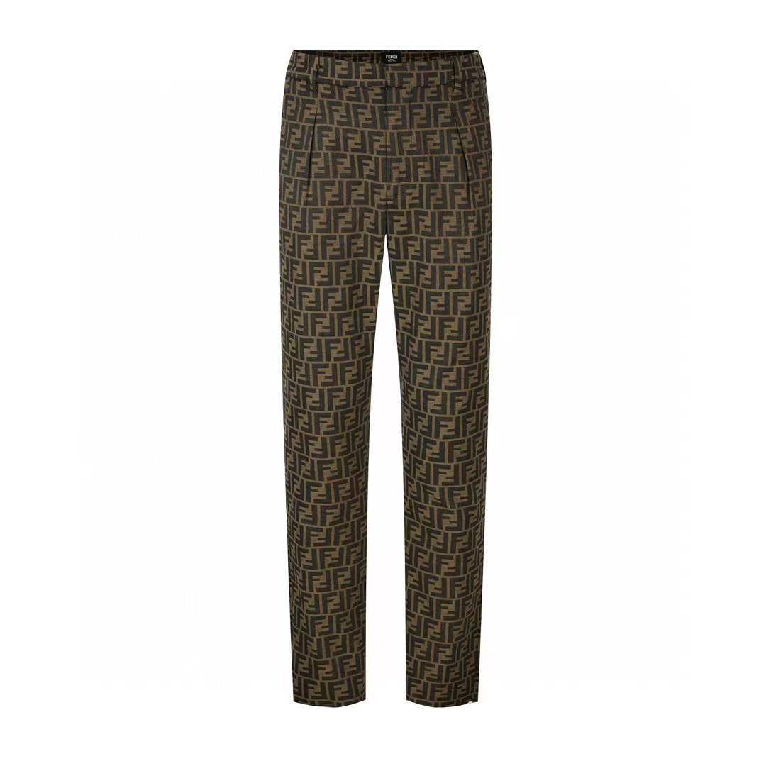 Fendi Zucca Printed Pants - Brown