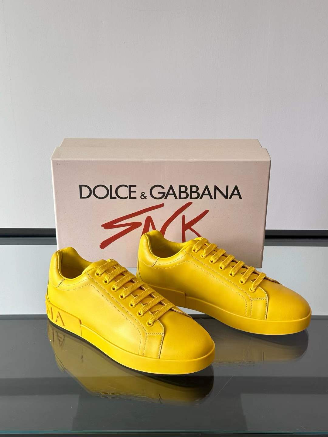 Dolce & Gabbana Portofino Yellow Sneaker Men's