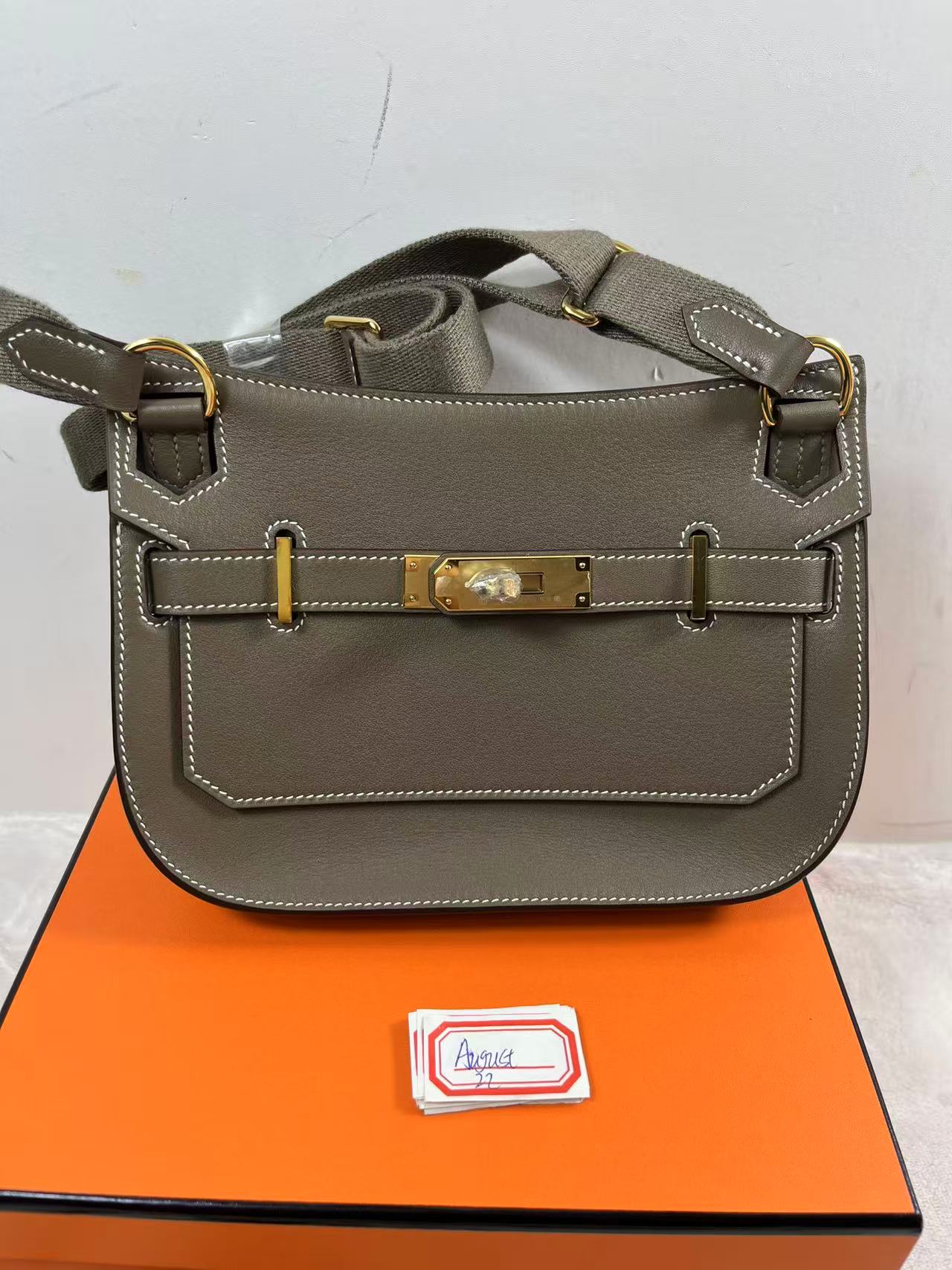 Hermes Jypsiere mini bag brown 23cm swift leather handmade quality gold hardware